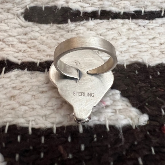 ❤️ Wild Horse Jasper Magnesite Navajo Adjustable Brushed Sterling Ring 11.2Gm - Picture 6 of 16
